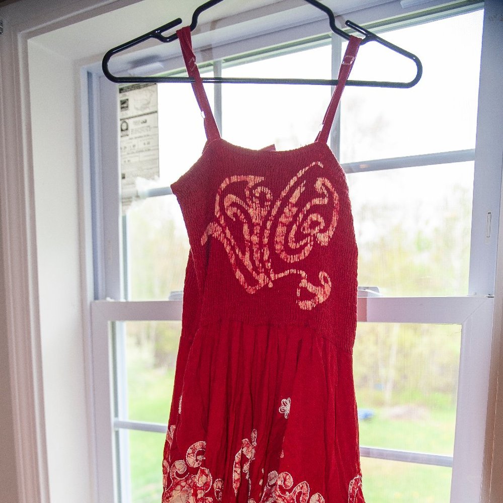 Red Asymmetrical Hem Sundress